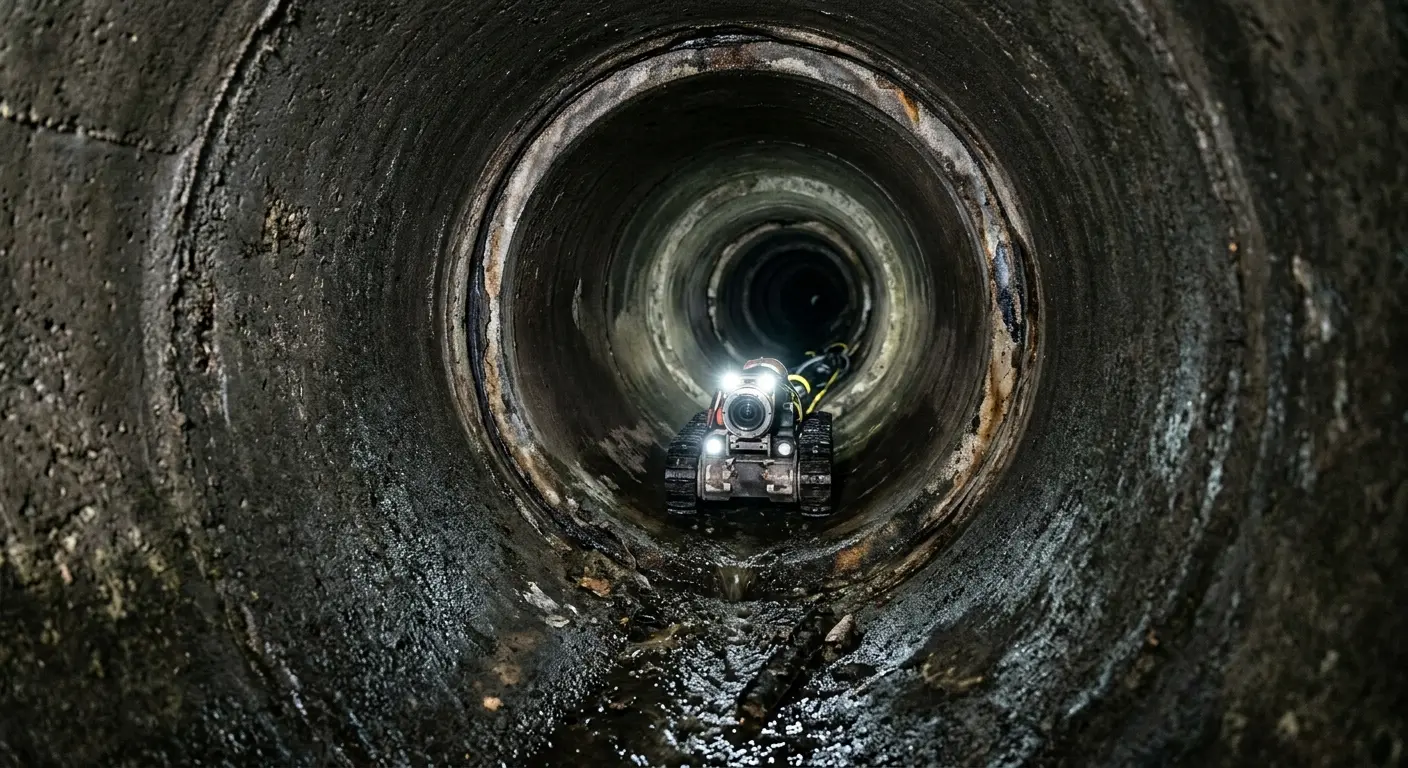 Robotic sewer camera inspecting pipe interior for Drain Snake Service in Independence